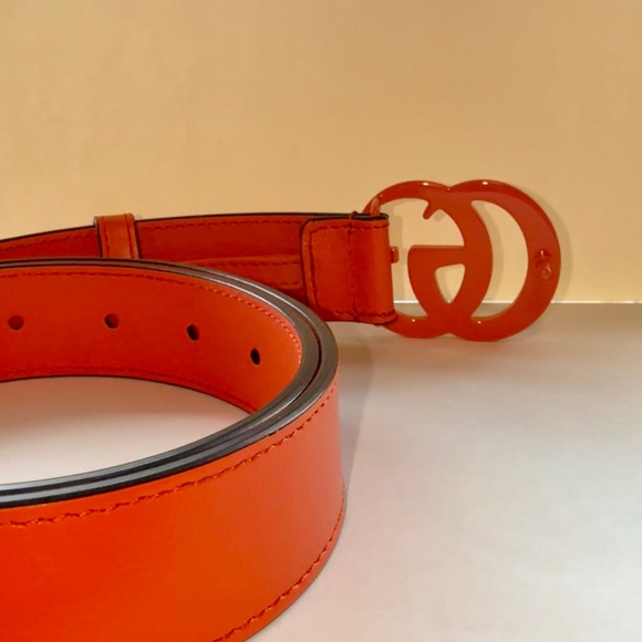 Double G Logo Leather Belt Size: M(85cm) - Picture 2 of 6